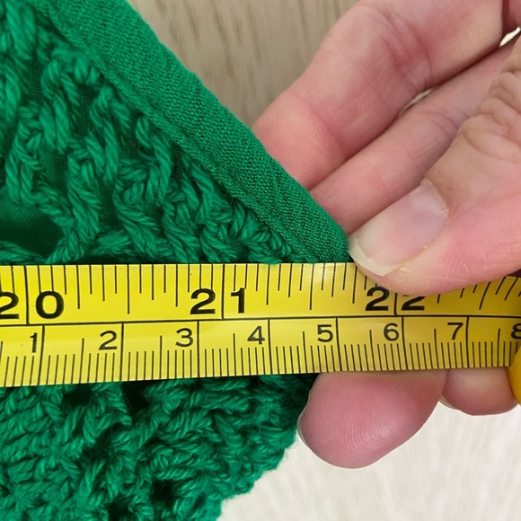 Destination 365 Regular Crinkle Chiffon Crochet Maxi Dress Emerald Green 1X NWT - Picture 14 of 16